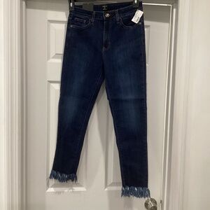 Just Black Fringe Skinny Jeans Size 29 / New with Tags
